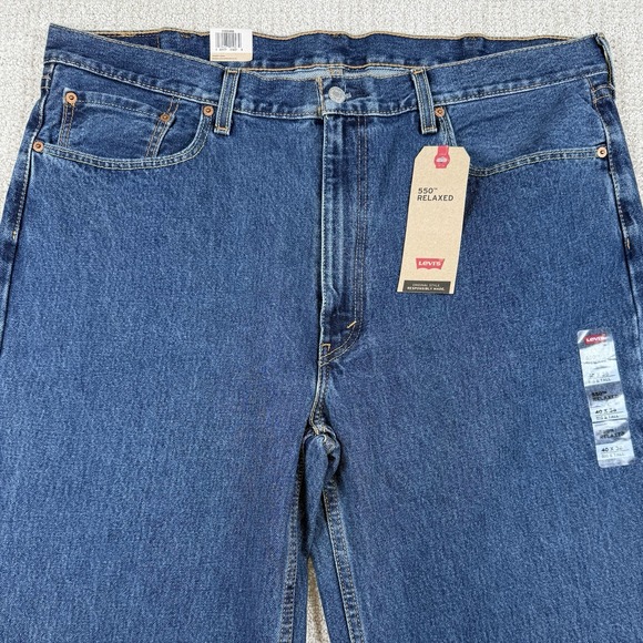 NWT Levi's 550 Men's 40x38 Relaxed Fit Tapered Leg Denim Blue Jeans - Picture 1 of 7